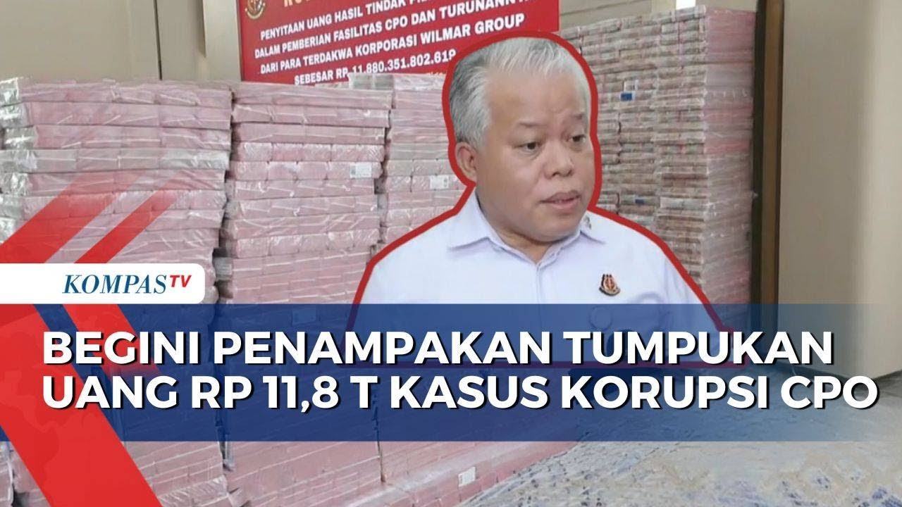 Penampakan Tumpukan Uang Rp11,8 T yang Disita Kejagung di Kasus Korupsi Ekspor CPO