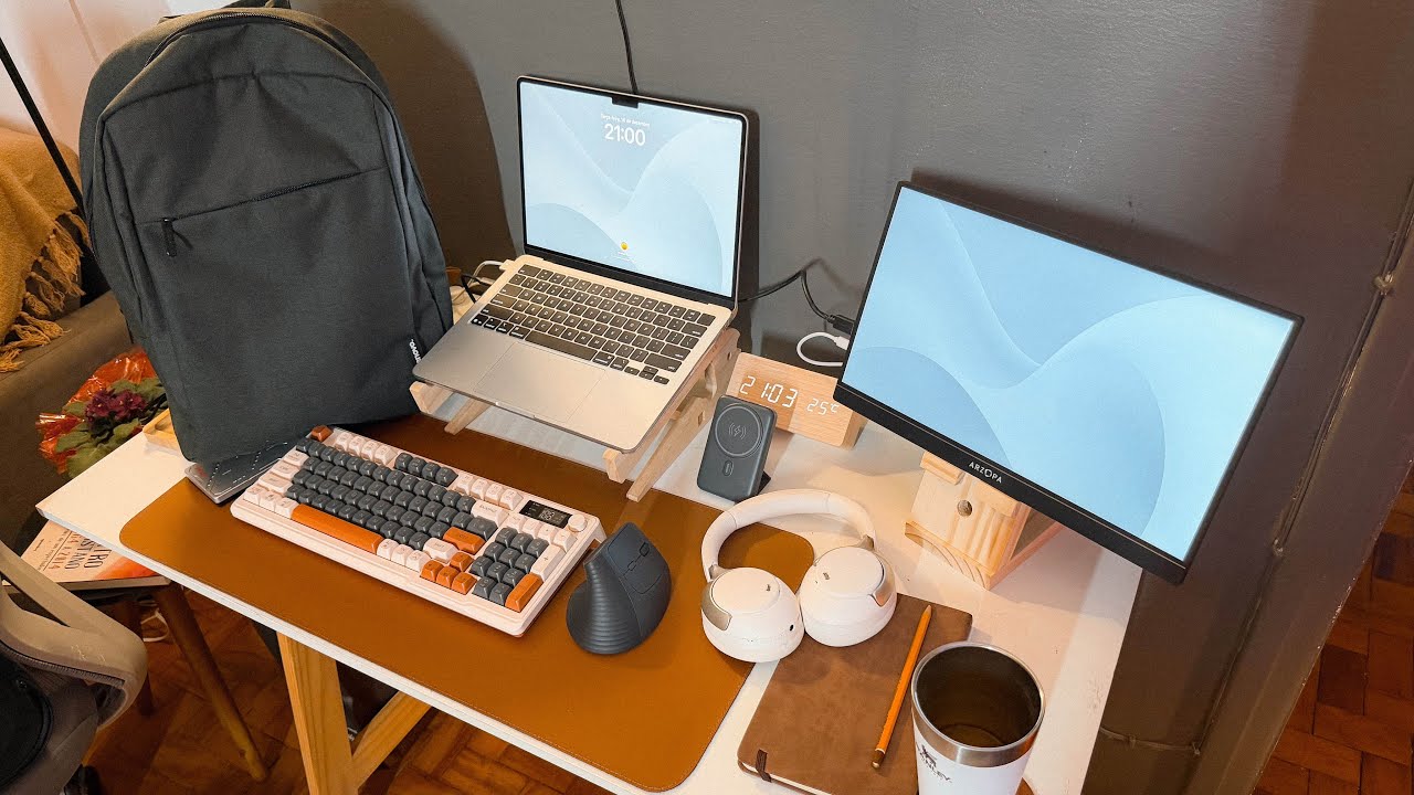 Montei um SETUP COMPLETO para MacBook e Notebook que CABE NA MOCHILA 