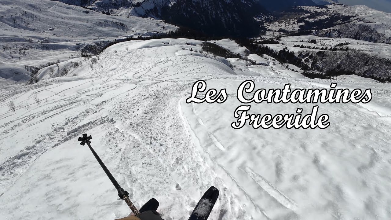 Skiing in Les Contamines - Freeride from Monument drag lift top station