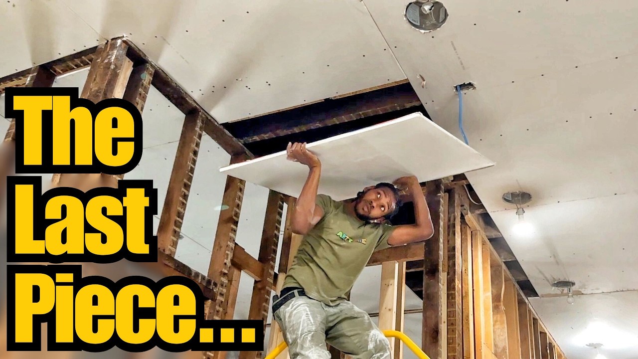 Ceiling Drywall Installation to SAVE a Hoarder House! Episode 31