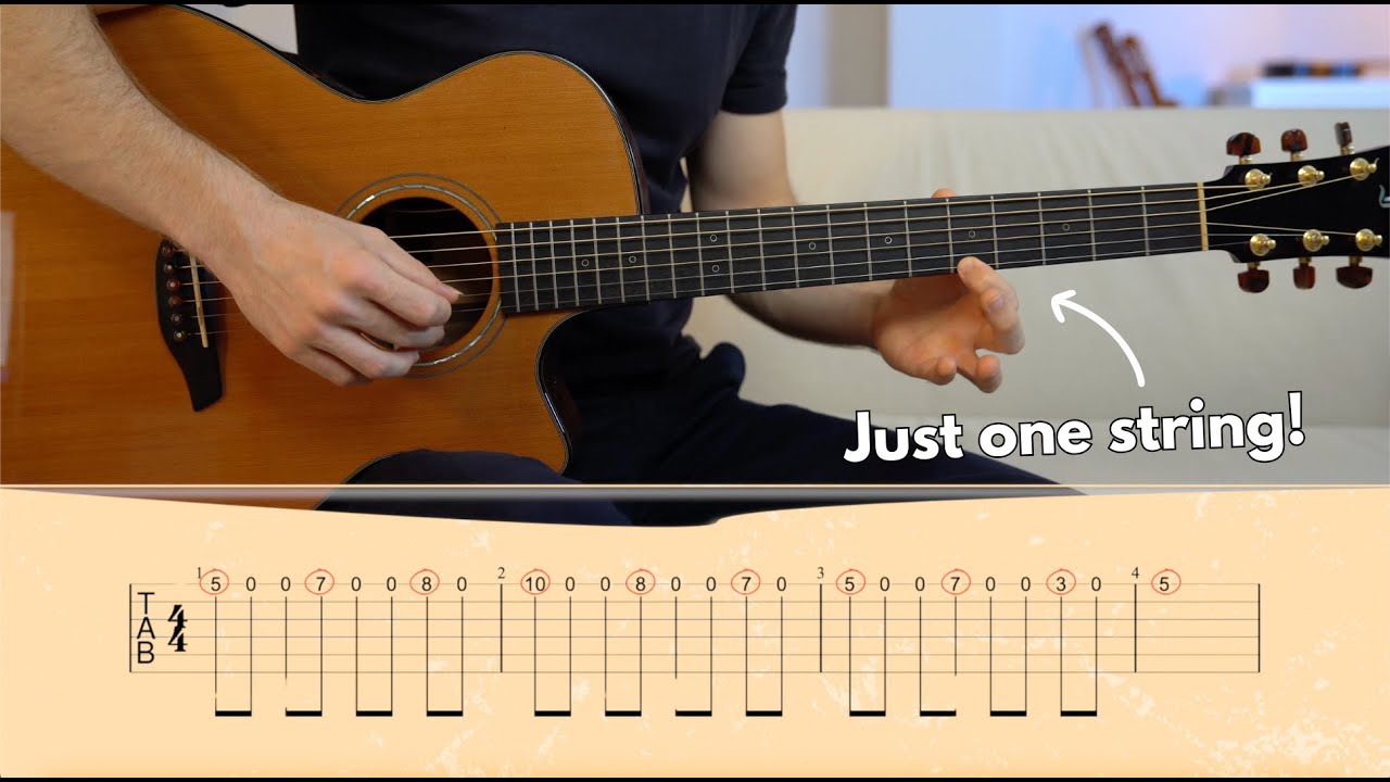 Beautiful One-String Melody on Fingerstyle Guitar