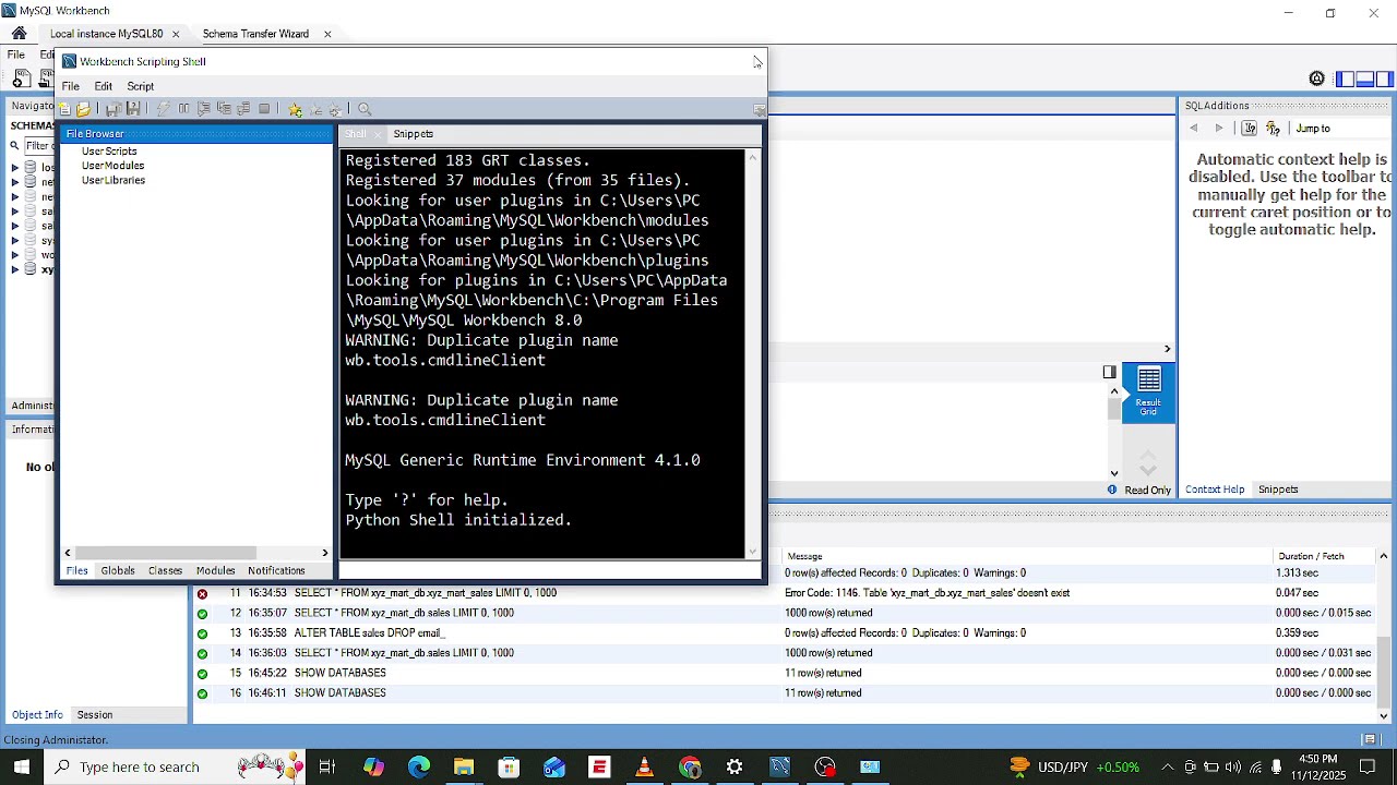 SQL Workbench Orientation , SELECT, CREATE, INSERT INTO, DELETE, UPDATE