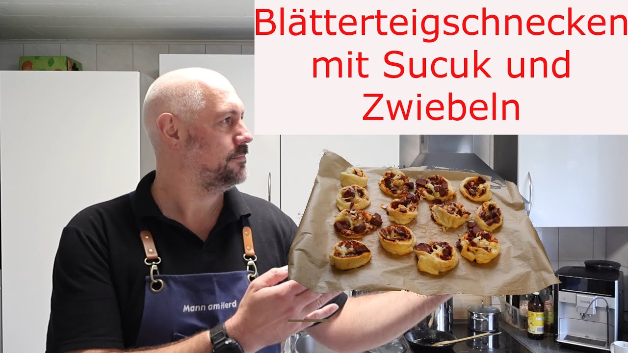 Schnell und lecker: Blätterteigschnecken mit Sucuk und Zwiebeln