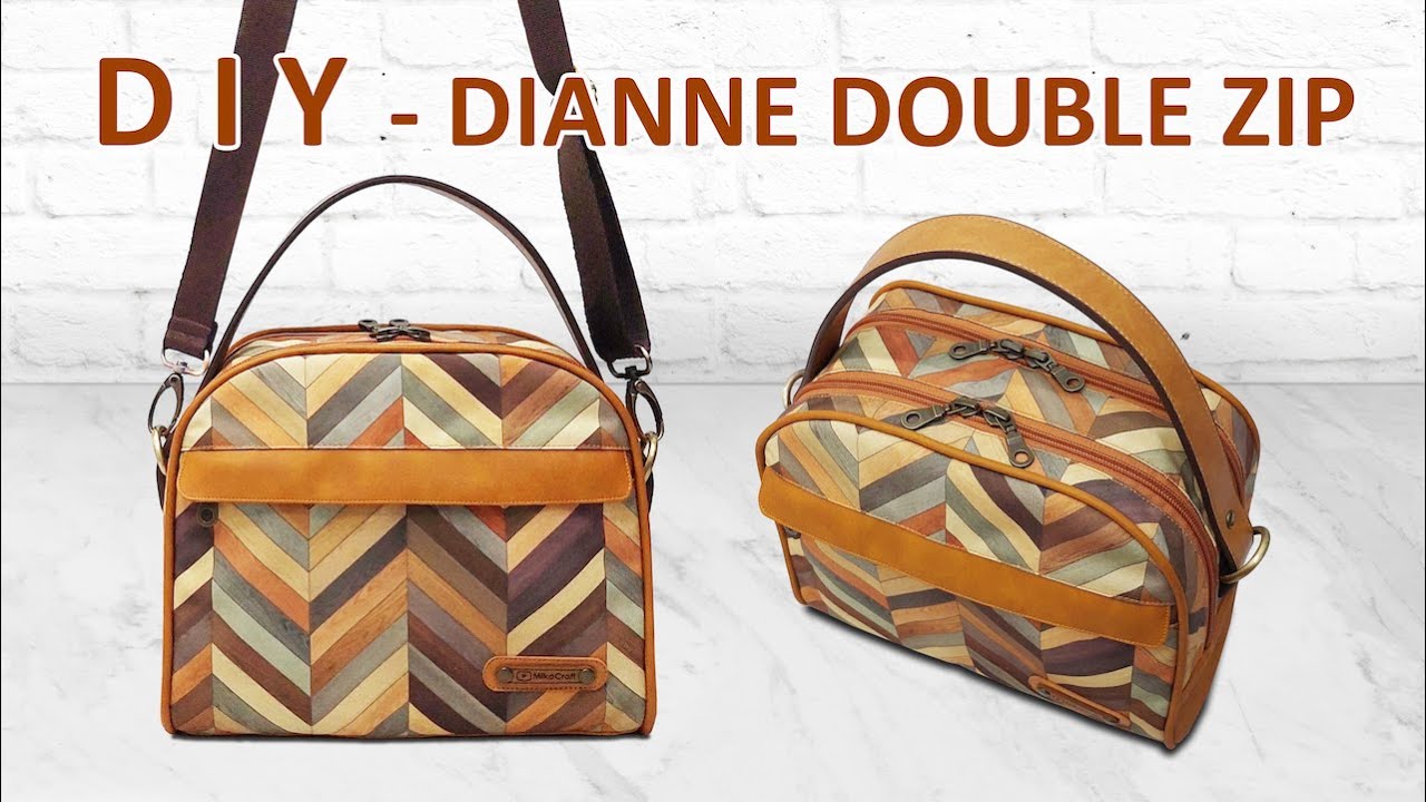 DIY Dianne Double Zip Crossbody - How to make shoulder bag - Tutorial membuat tas dual resleting