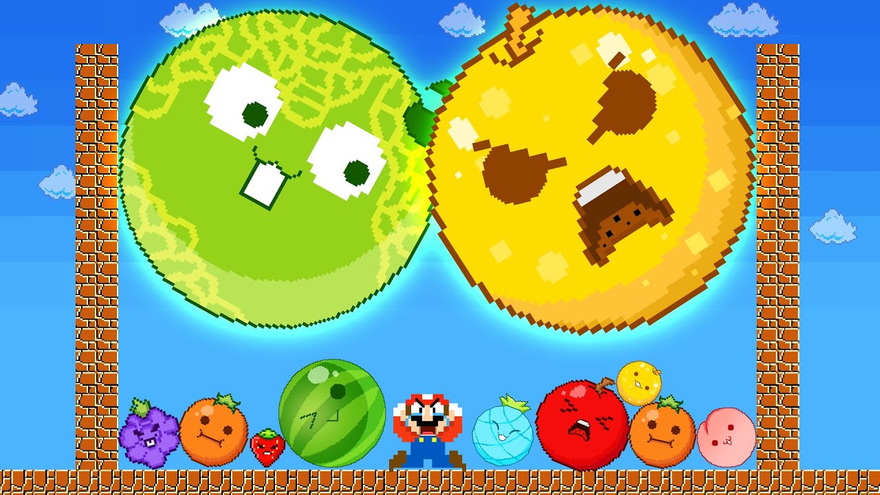 Mario vs The Watermelon Game (SUIKA) but Fruit Evolution R.I.P Mario | Game Animation