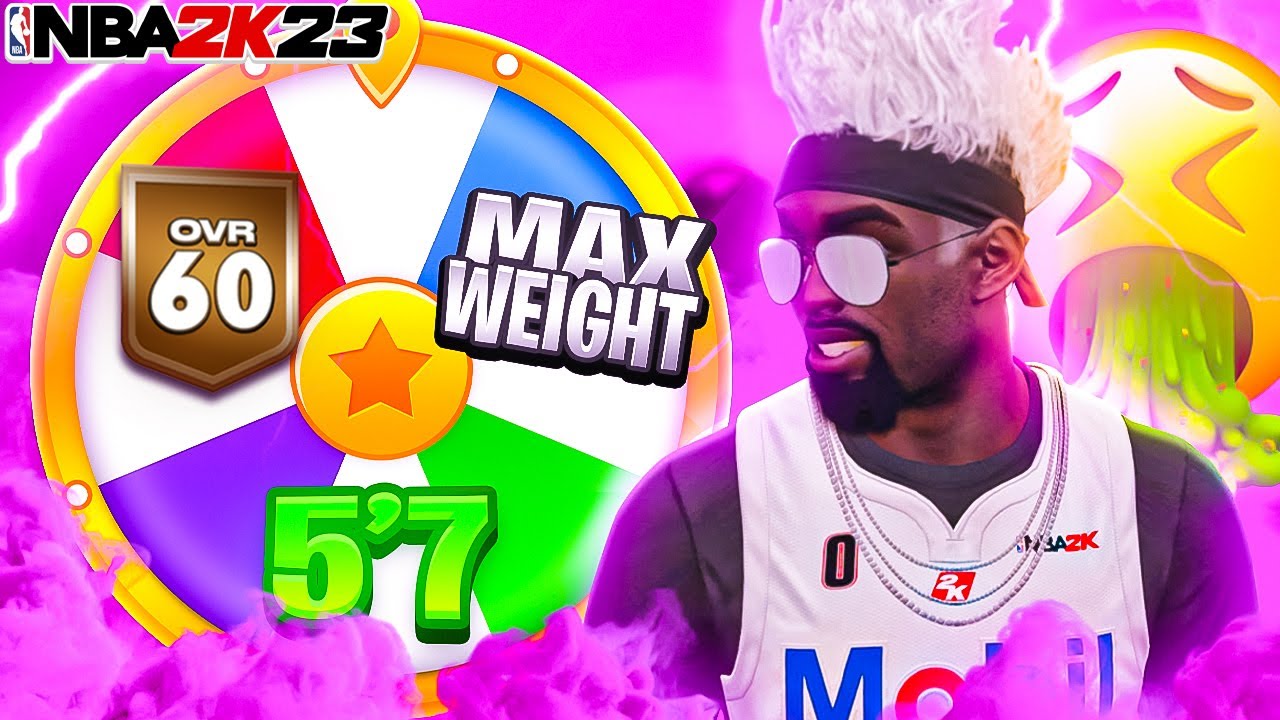 WHEEL OF WORST BUILDS in NBA 2K23! 500,000 VC WASTED (100% BAD IDEA) - IMPOSSIBLE CHALLENGE NBA2K23!