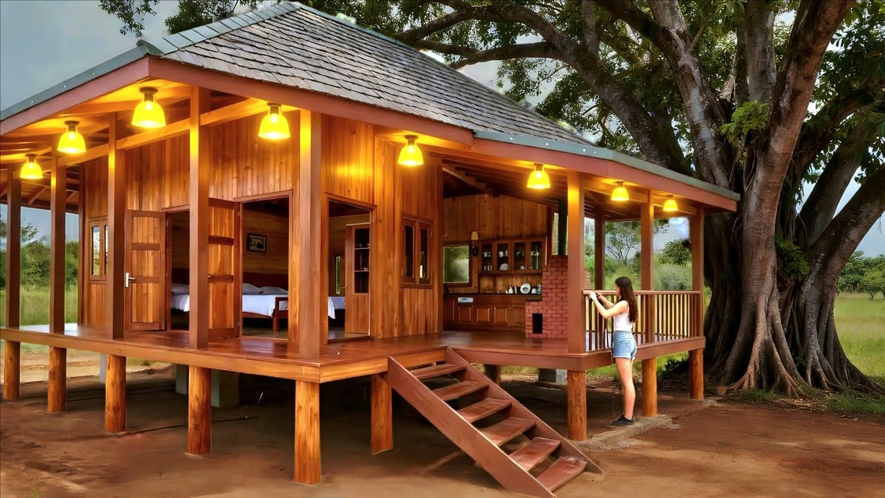 Surprisingly This woman built a beautiful two-story wooden house for just $8,000 @Hoàng Thu Hoài - Leave city to countryside