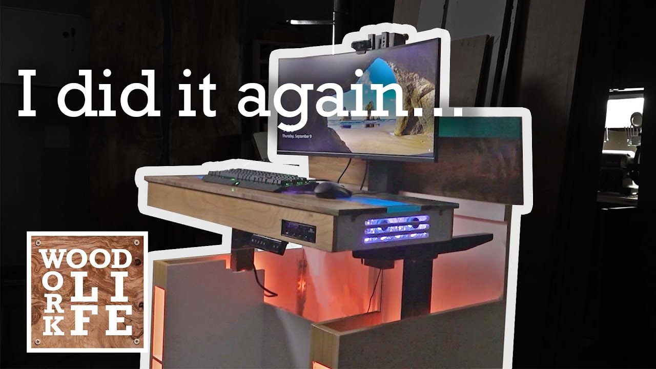 I Built Another Computer Desk, but This Time w/ Redbull! | Epic Wooden PC Builds