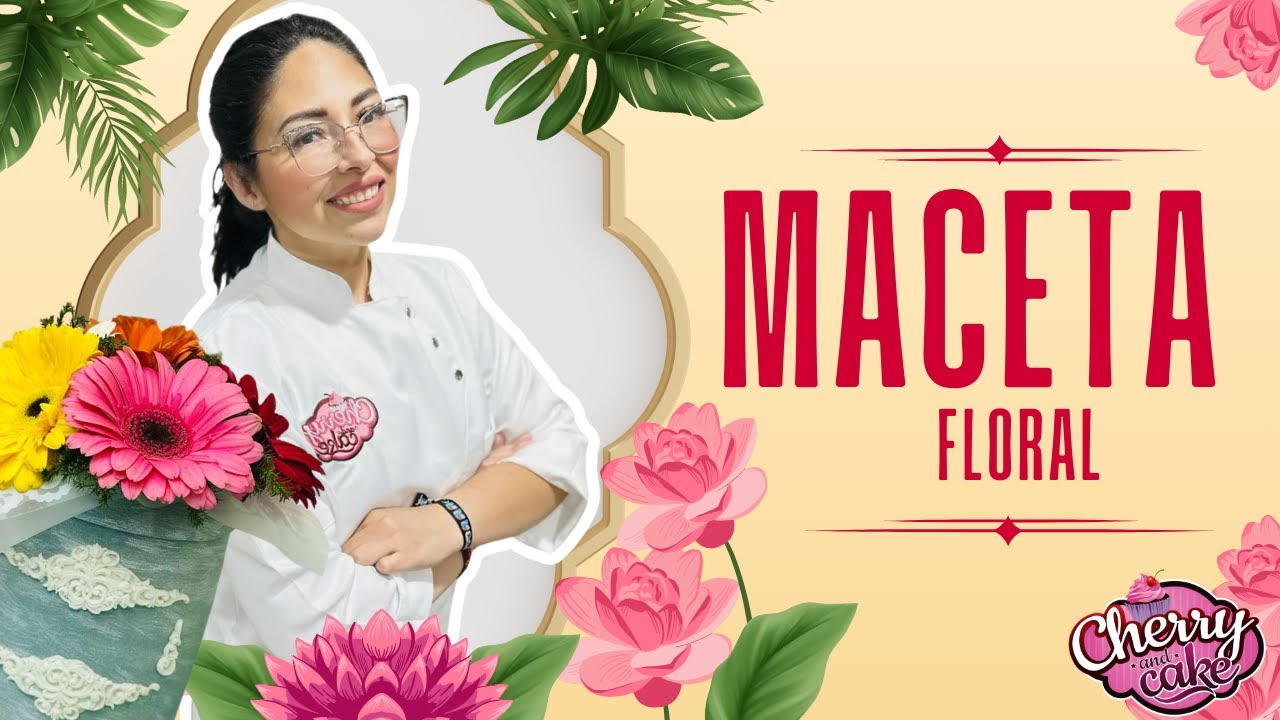 PASTEL MACETA FLORAL CON TITI BAKERY