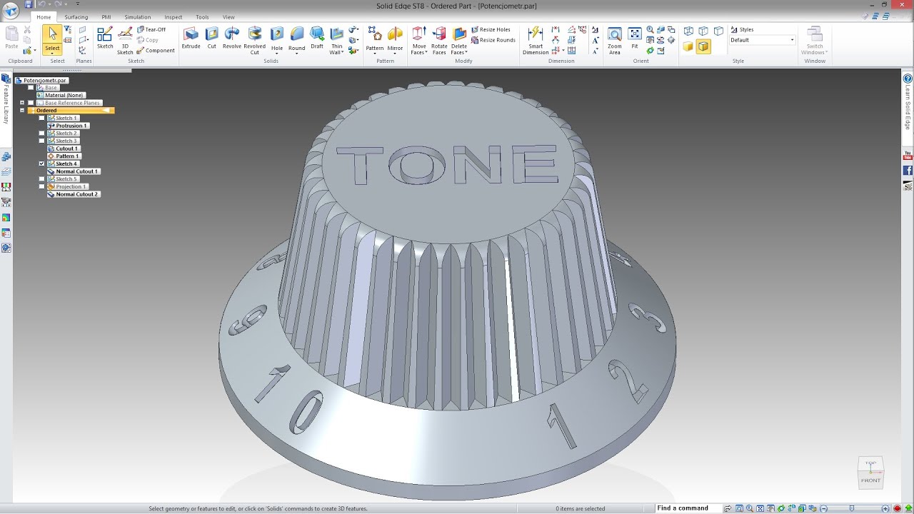 SOLID EDGE ST8 - HOW TO CERATE 3D TEXT IN MODEL