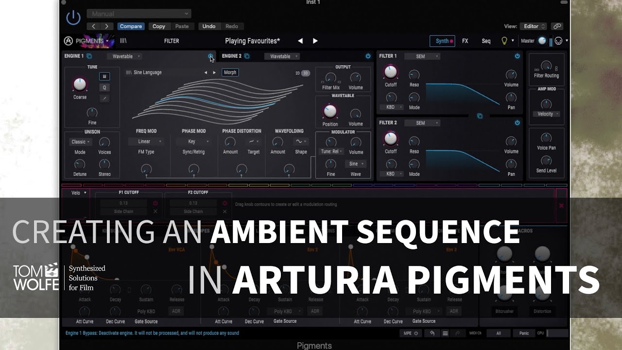Creating A Patch In Arturia Pigments - Ambient Sequence