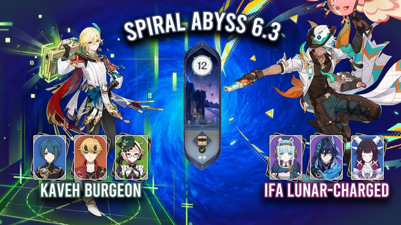 Spiral Abyss 6.3 - C5 Kaveh Burgeon & C6 Ifa Lunar-Charged | Genshin Impact