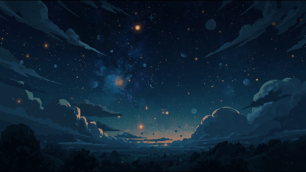 Deep Sleep - Calm Night Background (1 Hour)