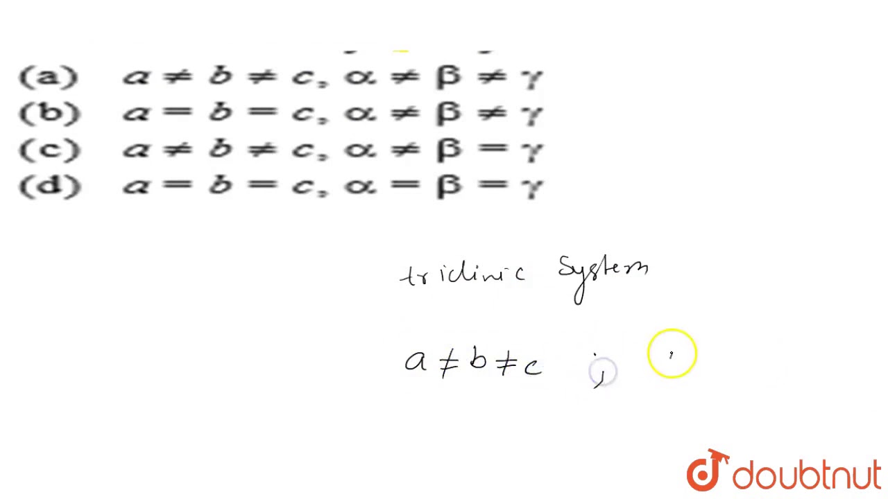 In a triclinic crystal system