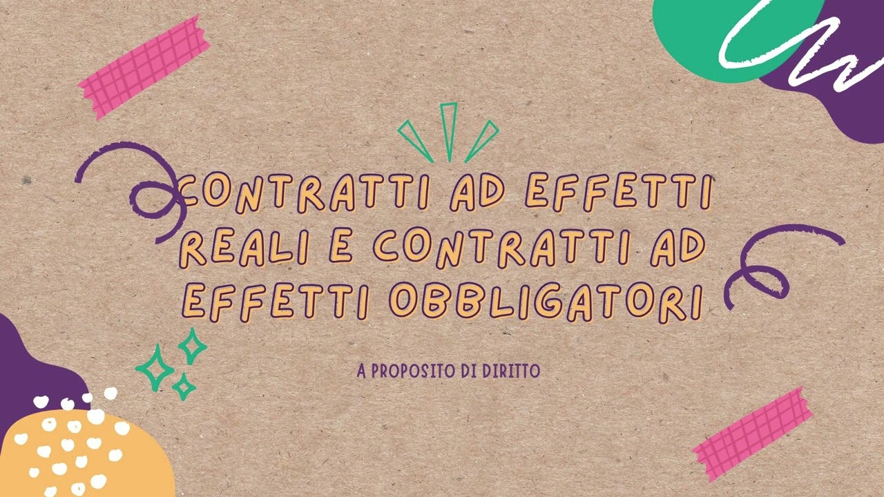 I contratti in generale