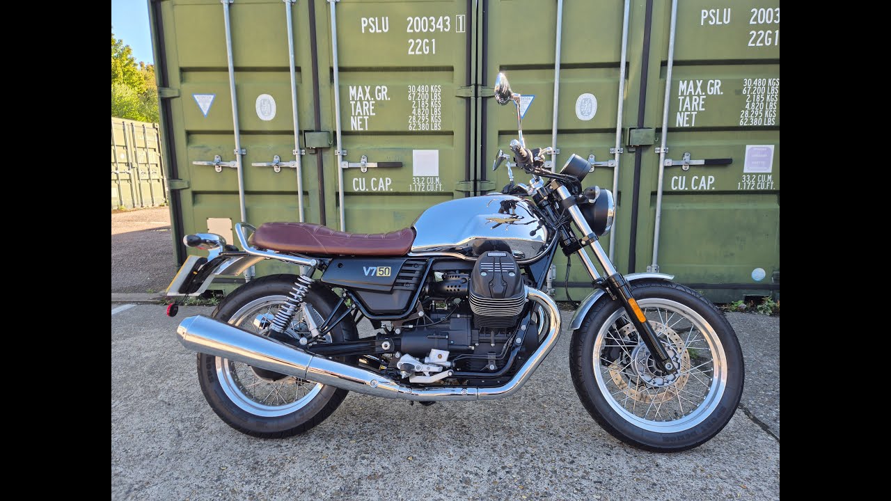 2017 Moto Guzzi V7 III Anniversario in chrome. In stock at Mototechniks.