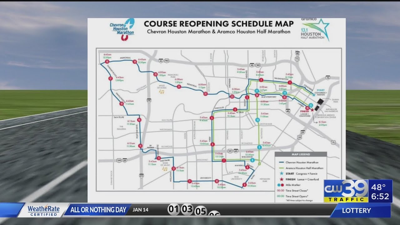 Chevron Houston Marathon schedule map & closures | CW39 HOUSTON