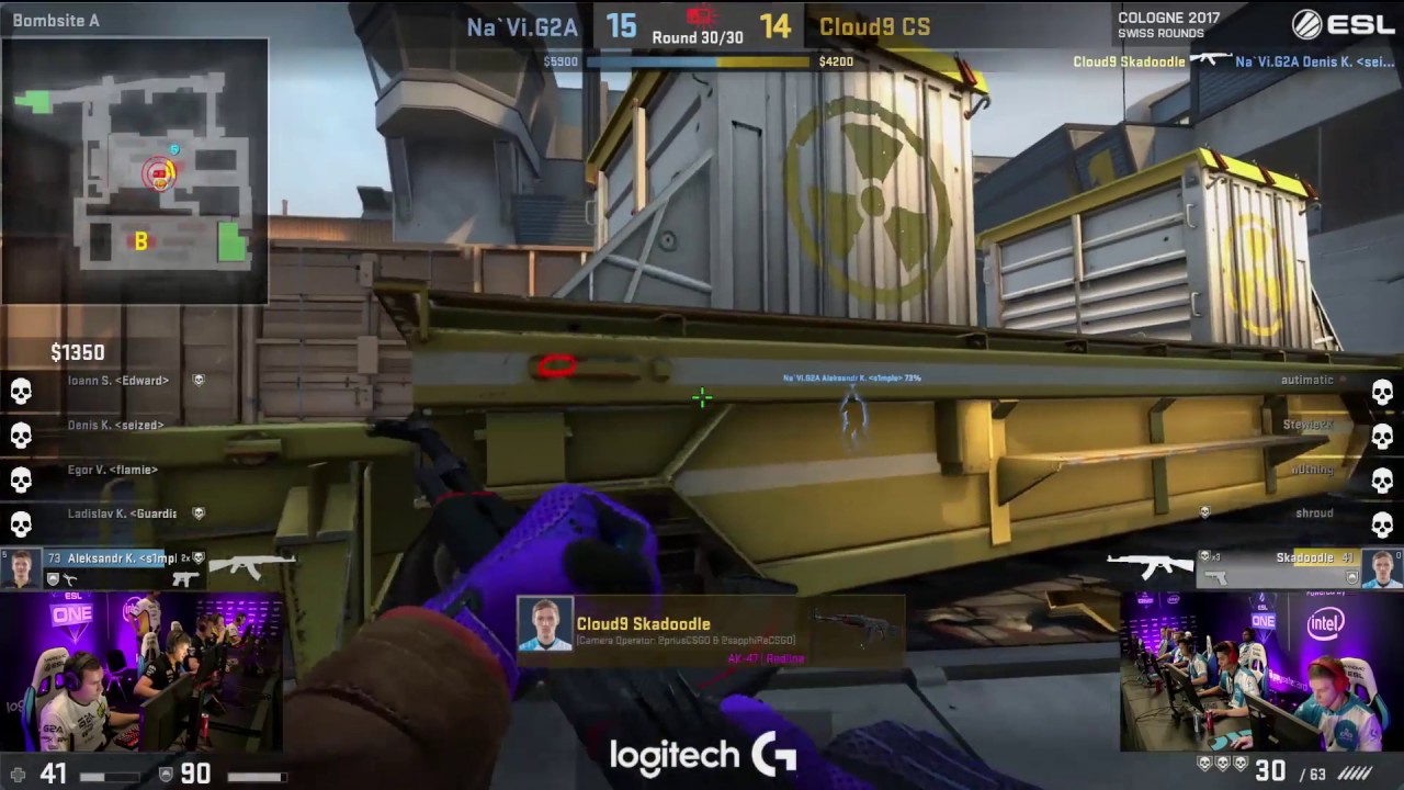 CS:GO - Skadoodle 1 vs 2 Clutch vs Natus Vincere @ ESL One Cologne 2017