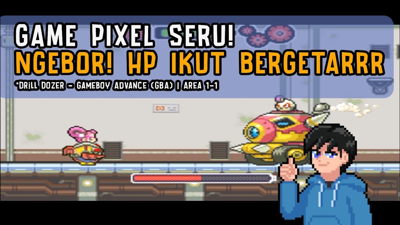 Game Pixel Seru! Ngebor! HP ikut bergetarrr | Drill Dozer (Area 1-1)