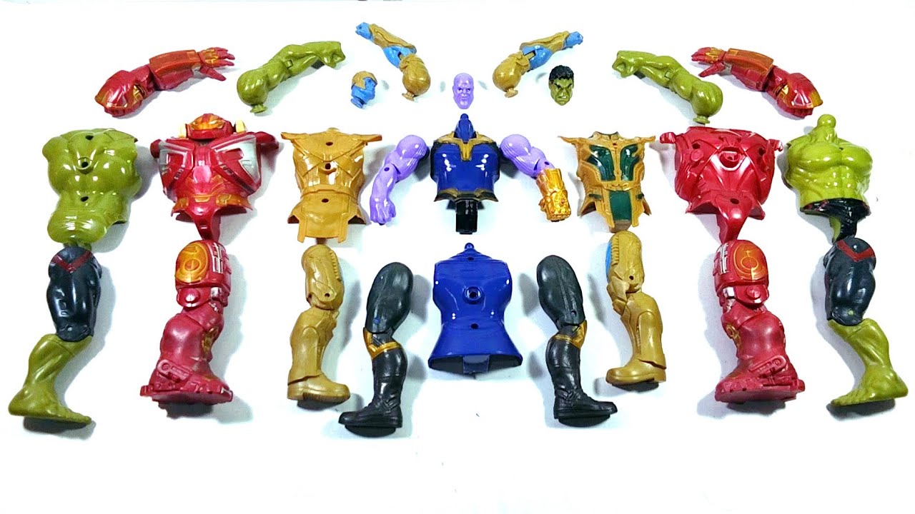 AVENGERS SUPERHERO TOYS THANOS VS THANOS ARMOR VS HULK BUSTER VS HULK SMASH...