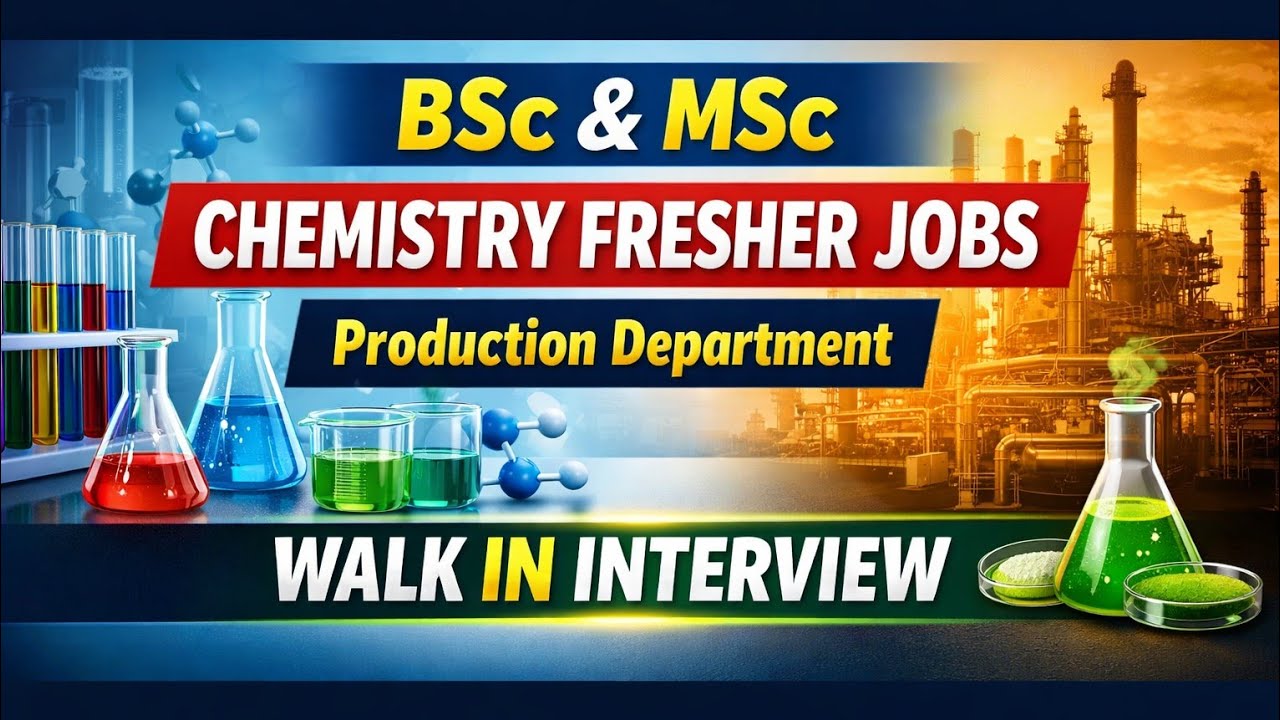 Fresher Jobs for BSc And MSc Chemistry Fresher