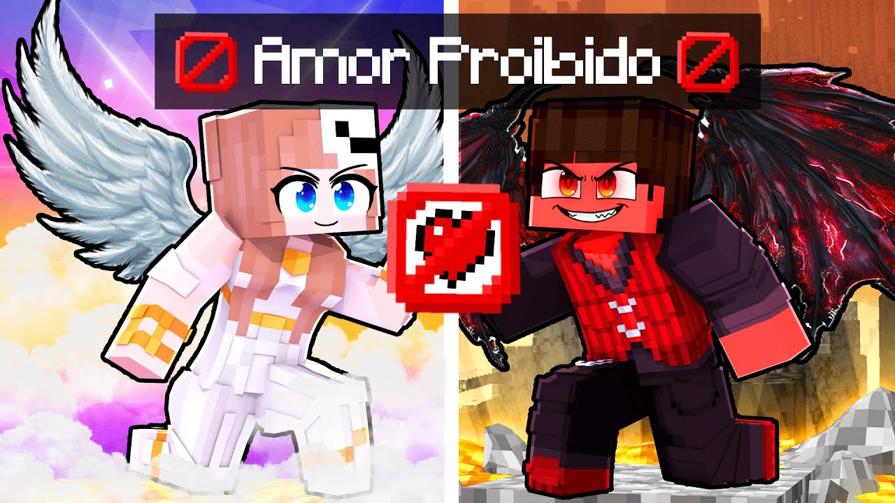 AMOR PROIBIDO de uma ANJO e DEMONIO no MINECRAFT!