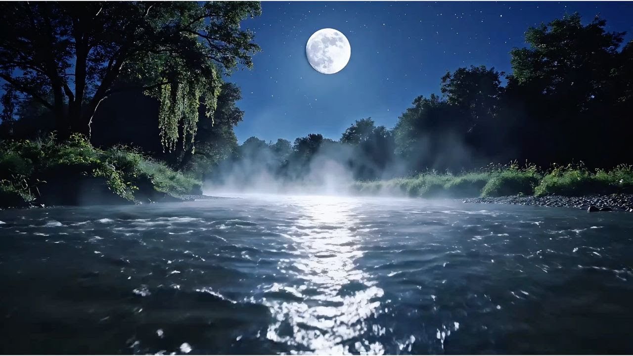Relaxing River Sounds for Deep Sleep • Calming Night Ambience & Flowing Water • 8 Hours