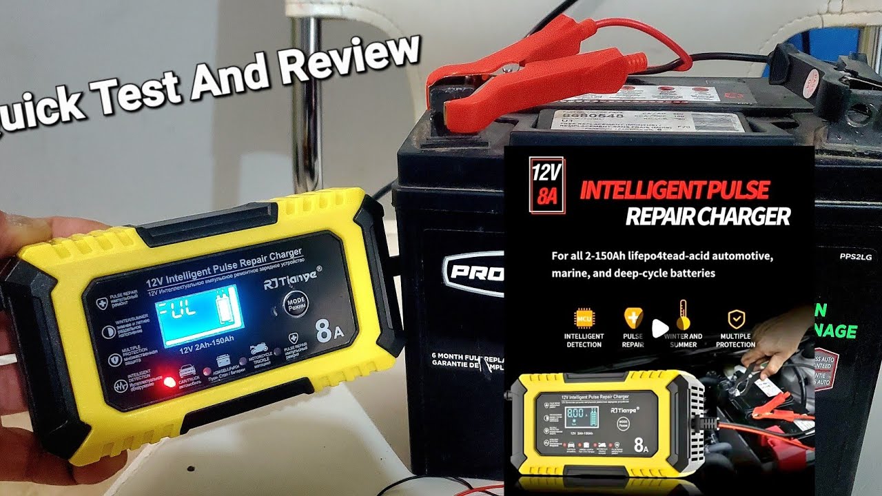 Quick Test And Review Smart 12V 8A Car Battery Battery Charger / Intelligent Pulse Repair, Temu