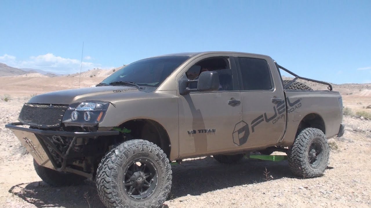Lifted Nissan Titan and Frontiers at Nellis Dunes/Apex playing