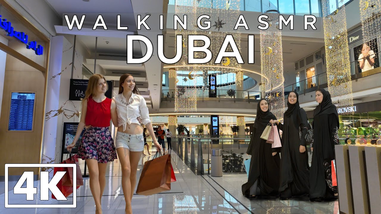DUBAI [4k] Walking in Amazing Dubai Mall - Burj Khalifa - ASMR