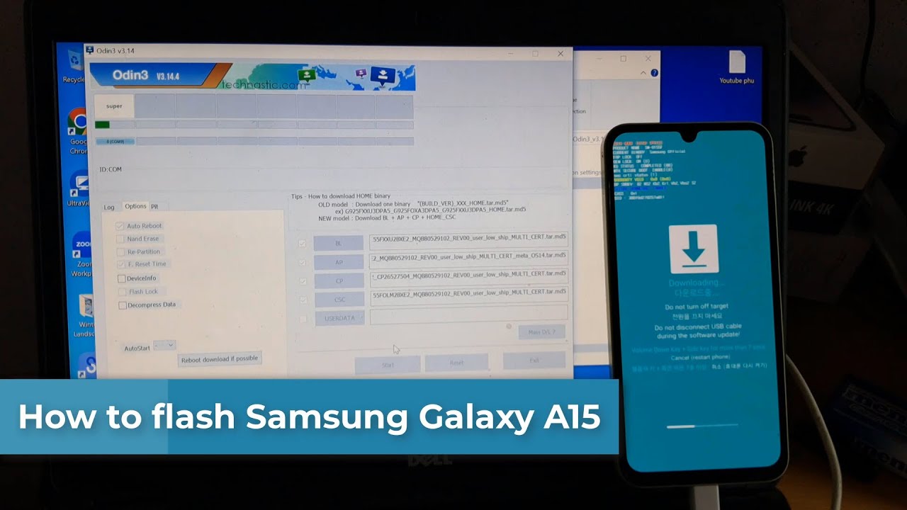 How to flash Samsung Galaxy A15 | Flash firmware Android 14 with ODIN3