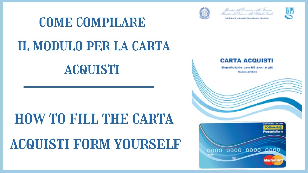 CARTA ACQUISTI 2022: Come compilare il modulo della carta acquisti online | English Tutorial