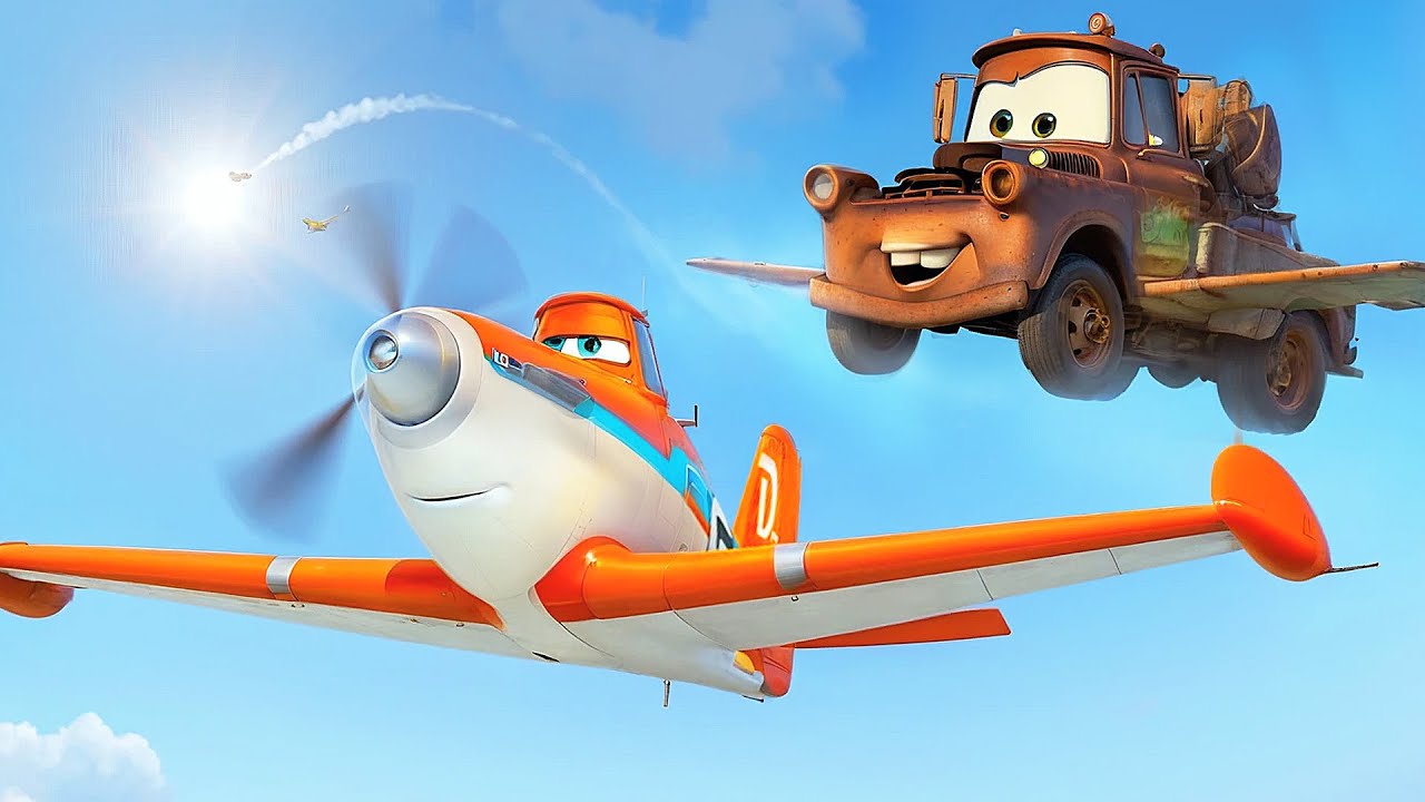 Dusty Crophopper and Tow Mater take FLIGHT! Pixar Cars & Pixar Planes