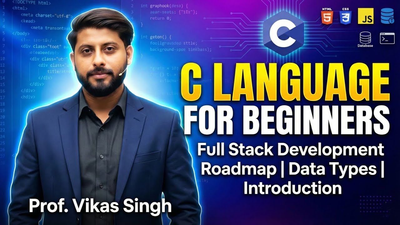 C langauge for Beginners | Full Stack Developement Roadmap | Data Types | Introduction