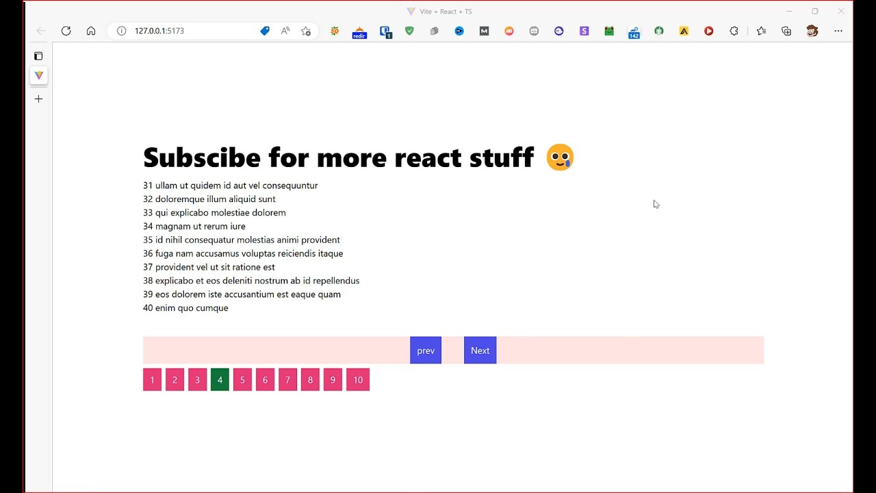 pagination in react js