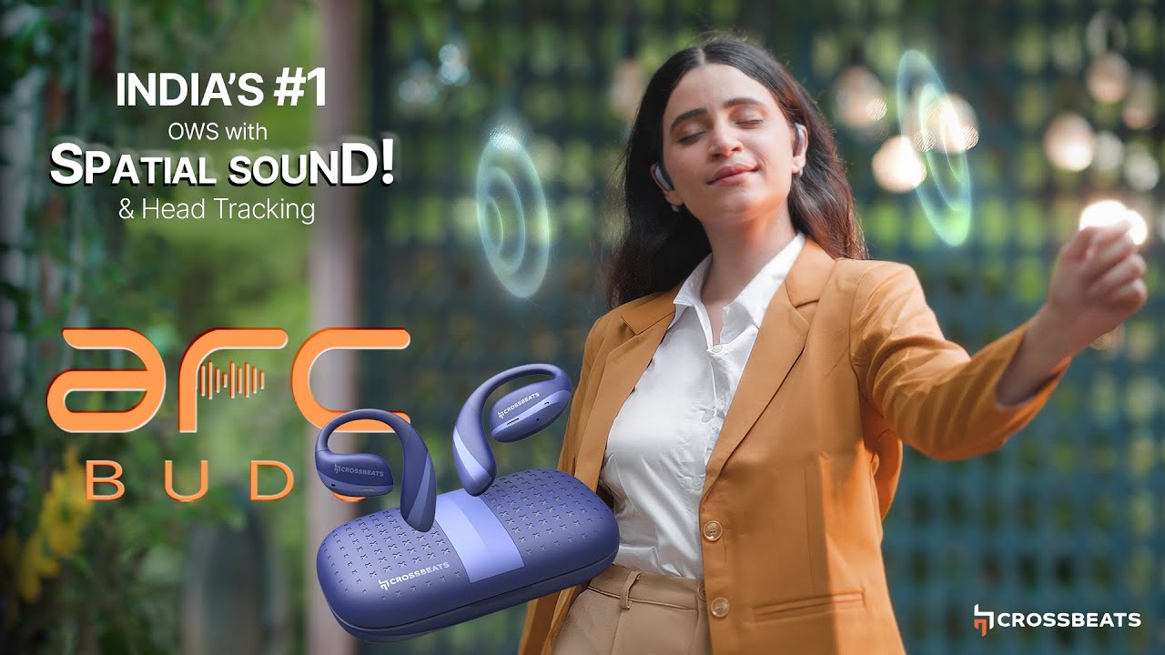 India's #1 OWS Crossbeats ArcBuds OWS with Spatial Audio & Head Tracking | Earbuds with Ear hook