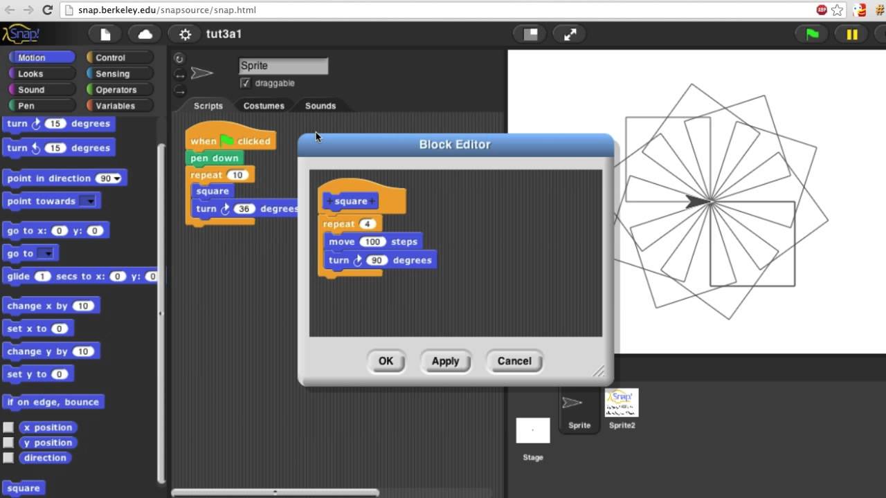 Snap! Tutorial IIIA1: Make a block