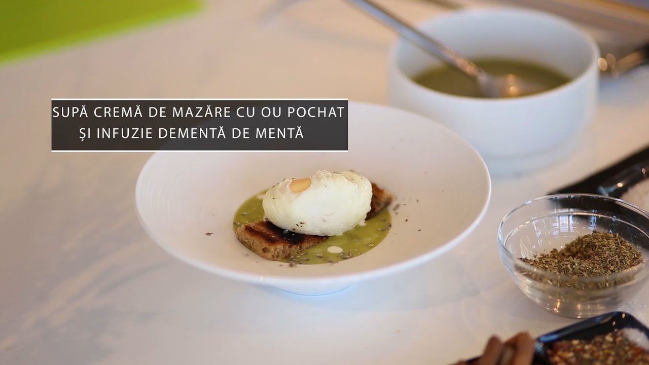 Chef Dexter - Supă cremă de mazăre cu ou pochat și infuzie dementă de mentă - Cavaleria.ro