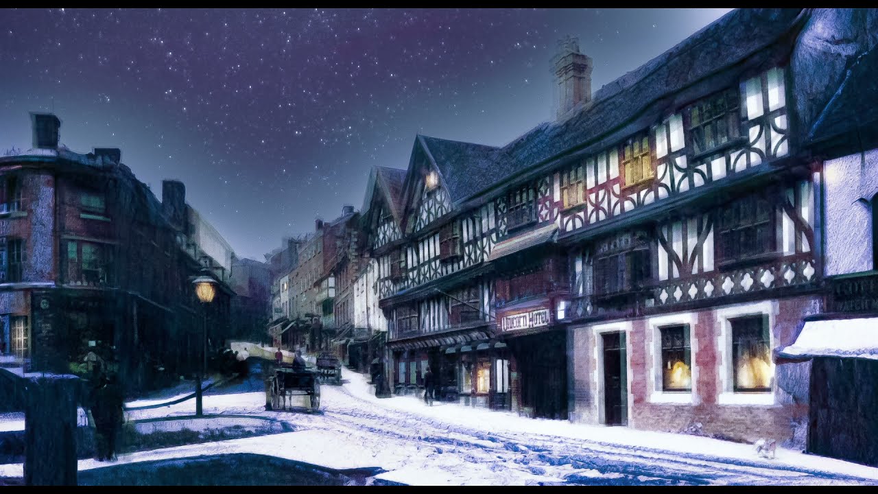 Shrewsbury Wyle Cop Winter Scene