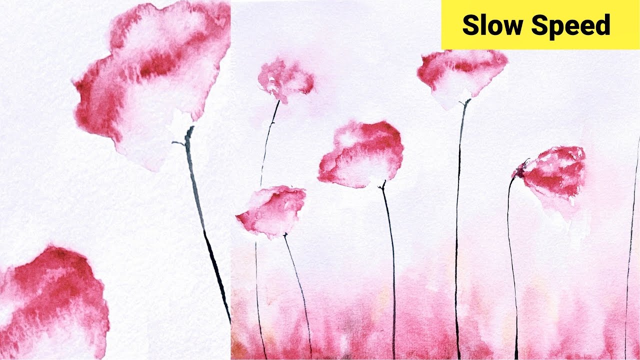 [Slow Version] Easiest way to make a flower side-view 3D | Beginner Painting