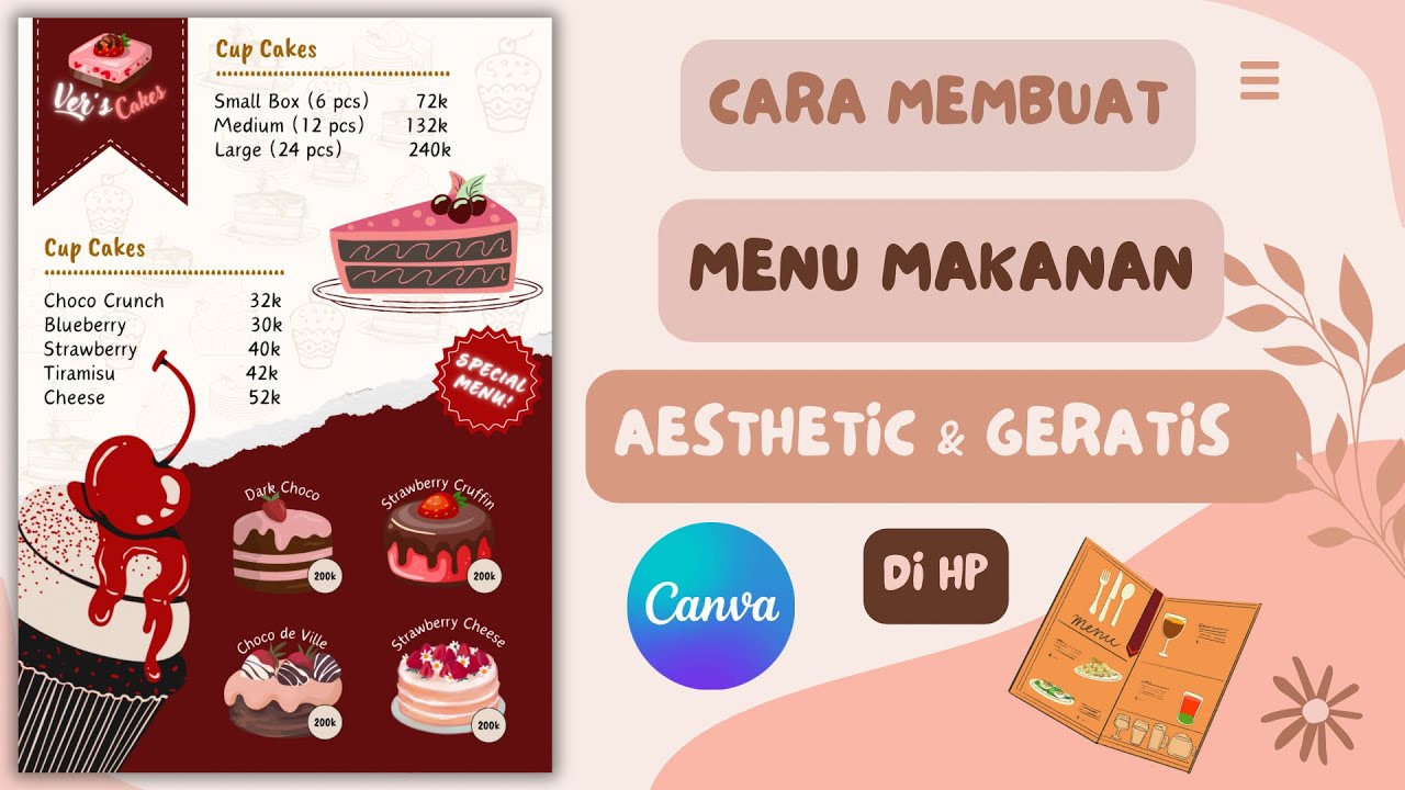 Cara Membuat Menu Makanan di Canva || how to make a food menu in Canva 🪄