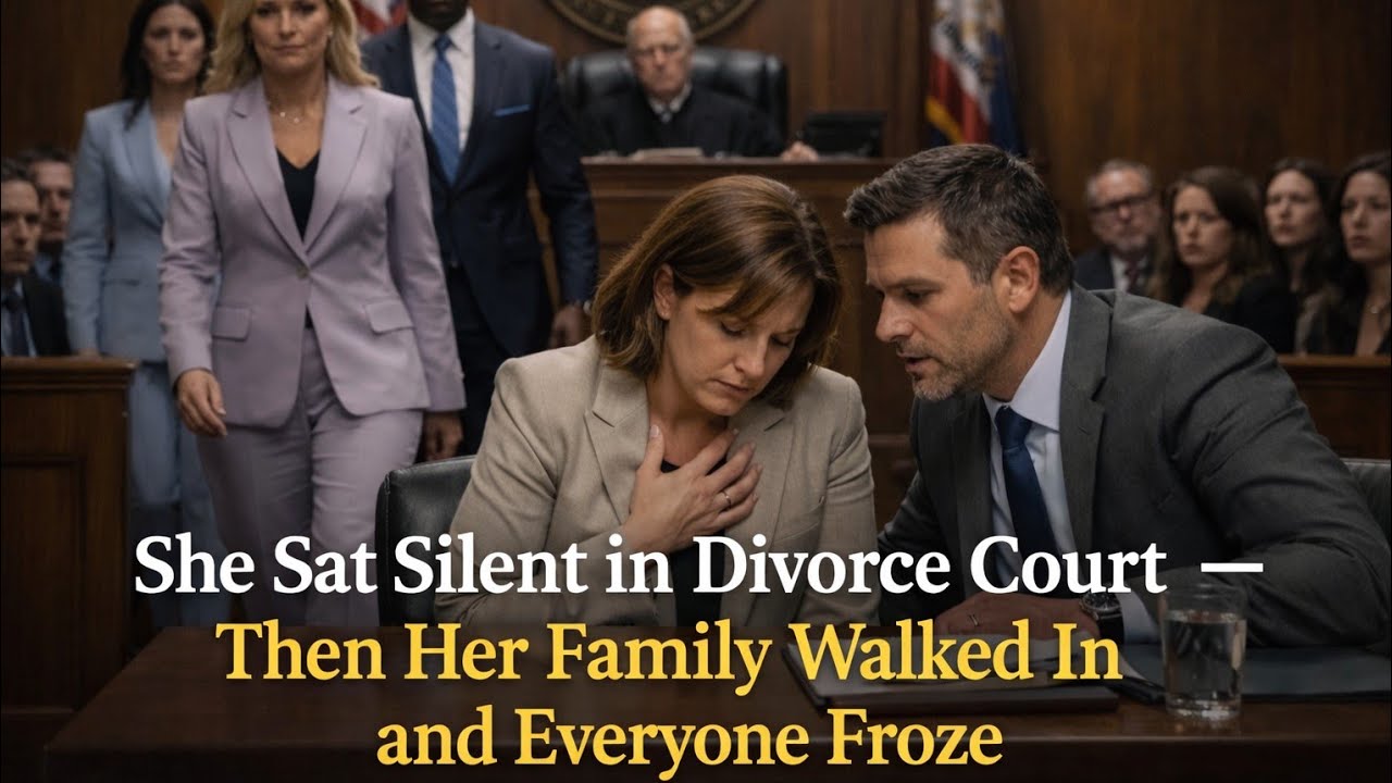 She Sat Silent in Divorce Court — Then Her Family Walked In and Everyone Froze