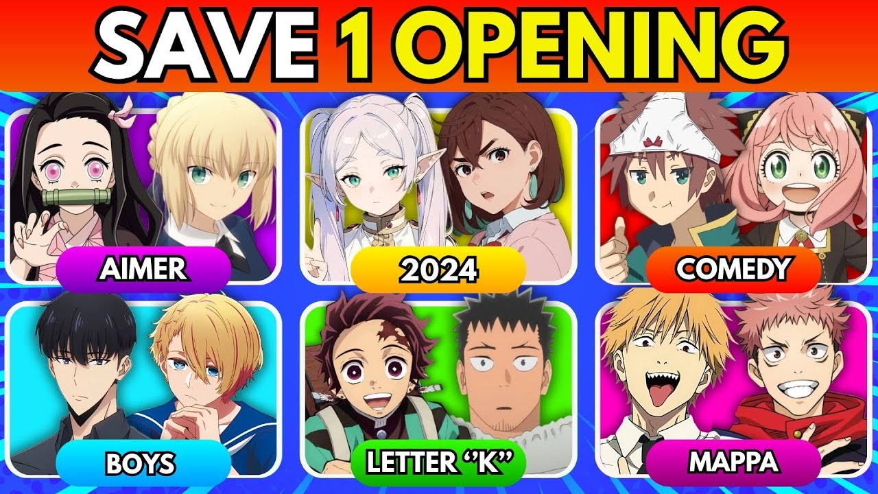 SAVE ONE ANIME OPENING (RANDOM CATEGORIES EDITION)🔥 | Which Anime Opening do you prefer?