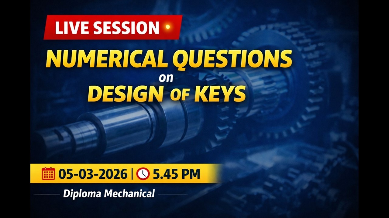 Design of Keys Numerical Problems | Machine Design | Diploma Mechanical |