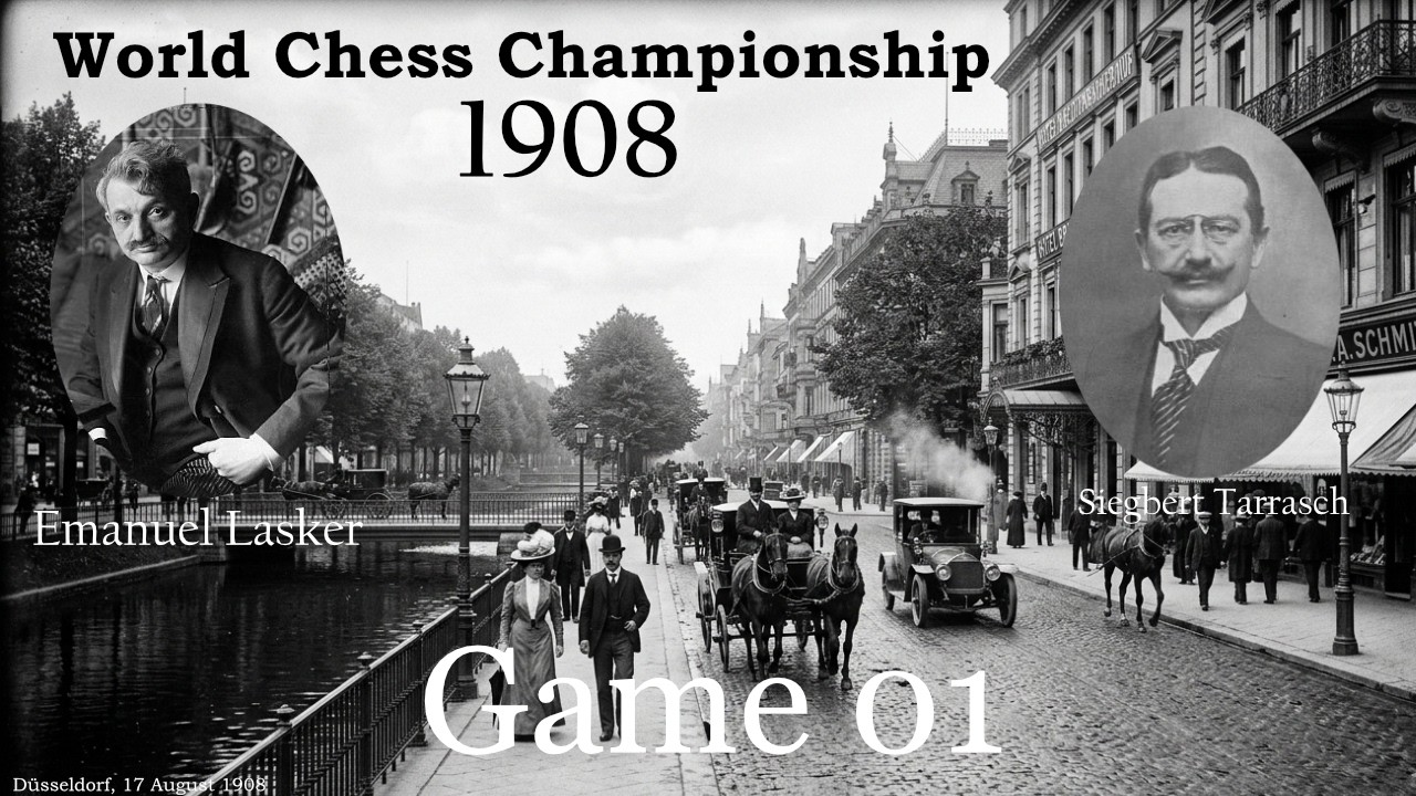 Chess WCC 1908 (GER) Lasker E. vs. Tarrasch S., Game 01, #chess  #Lasker #Tarrasch