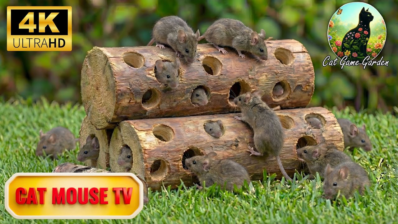 Cat TV Mouse Game 🐁 4K Ultra HD Real Mouse Movement | Cat Game Garden