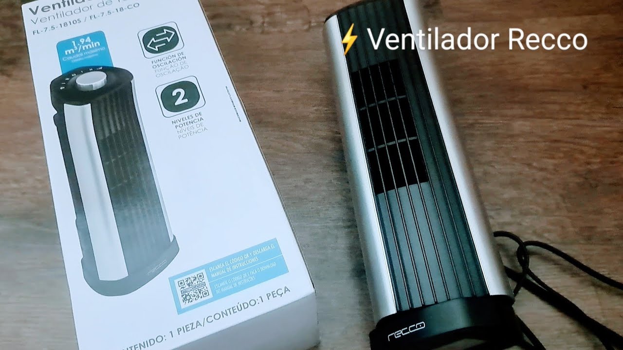 Ventilador de torre mas pequeño ! Recco - Tower fan mini