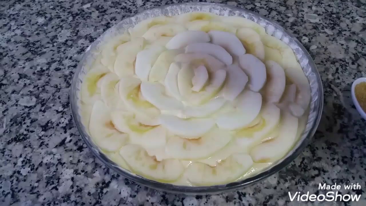 كيكة بالتفاح هشيشة وسريعة وخفيفة   cake au pommes  extra