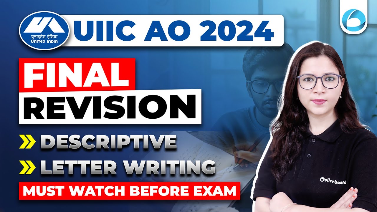 UIIC AO 2024 | Descriptive | Letter Writing | FINA REVISION | Must Watch Before Exam | By Saba Ma'am
