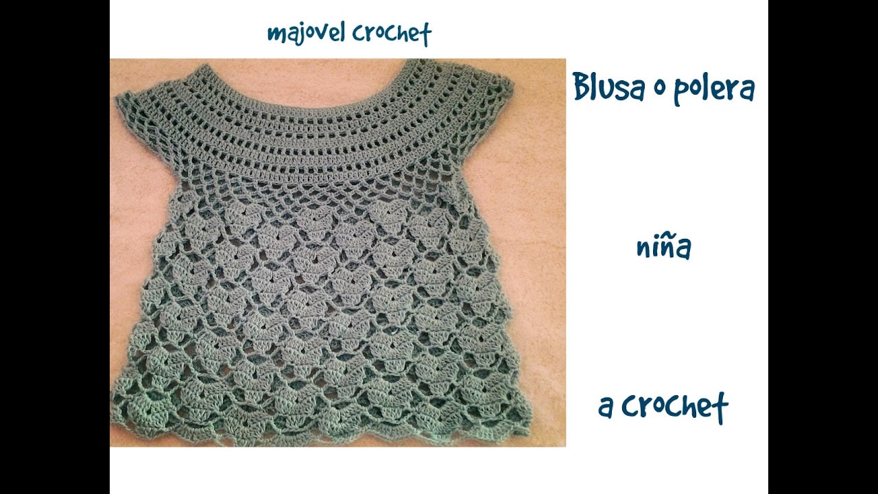 Blusa o polera niña a crochet parte 1ª